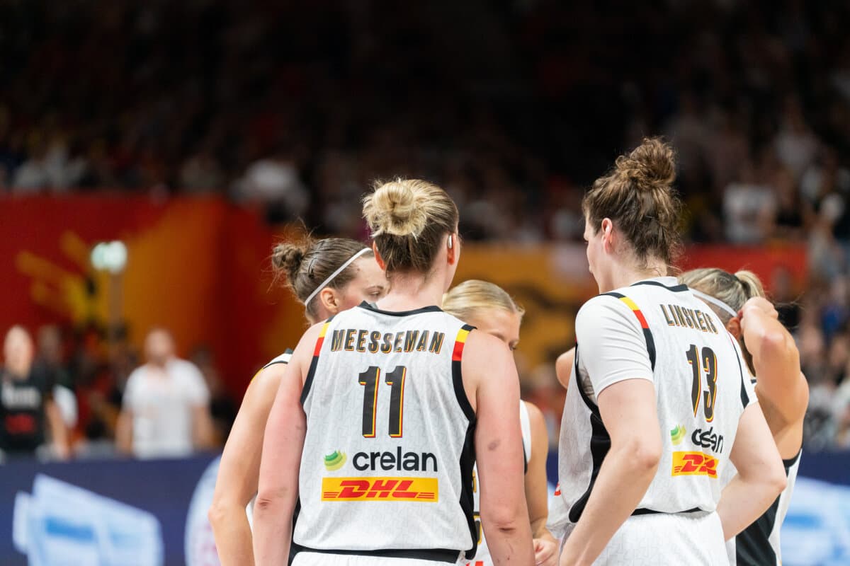 Emma Meesseman and Kyara Linskens (Belgium (F)) against Germany (F), Women's World Cup, September 10, 2026