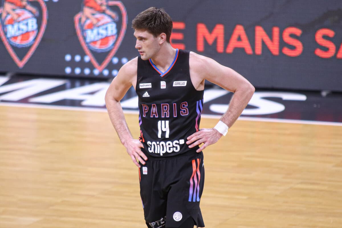 Dustin Sleva (Paris Basketball) against Le Mans, Betclic ELITE, March 5, 2022
