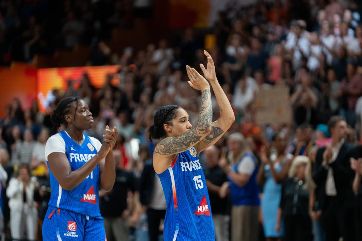 Aminata Gueye and Gabby Williams (France (W)) against United States (W), Women's World Cup, September 13, 2026