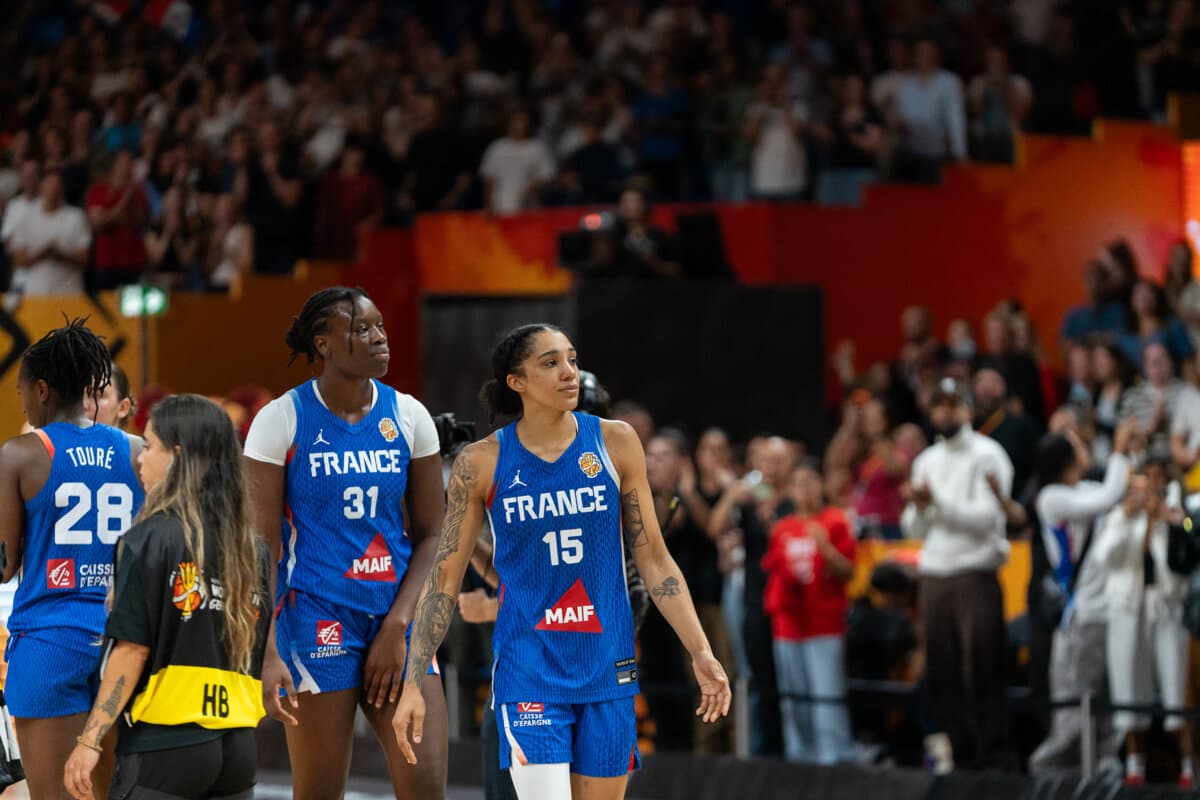 Gabby Williams and Aminata Gueye (France (F)) against United States (F), Women's World Cup, September 13, 2026
