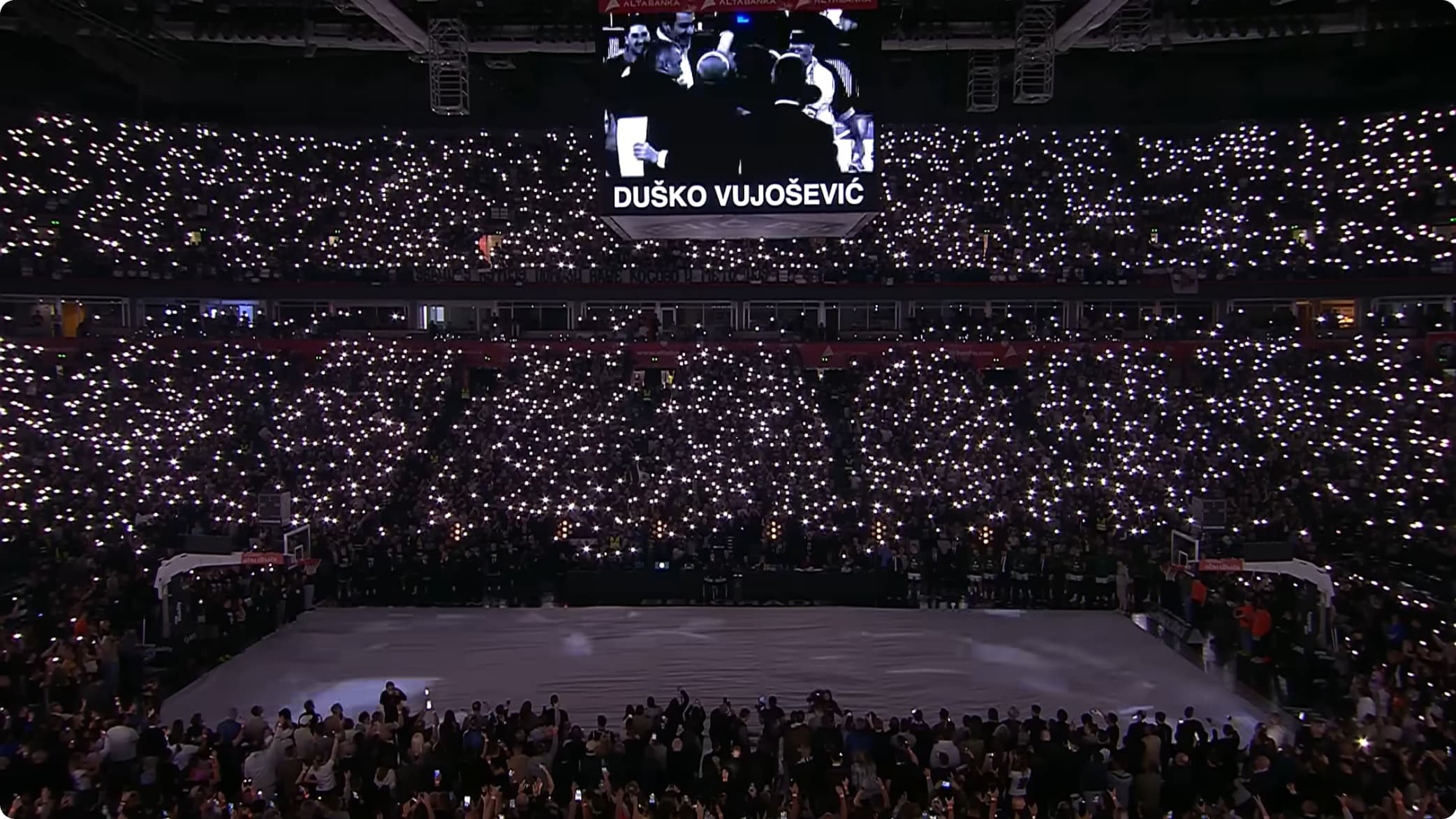 Duško Vujošević: Partizan Fans’ Magnificent Farewell at the Belgrade Arena