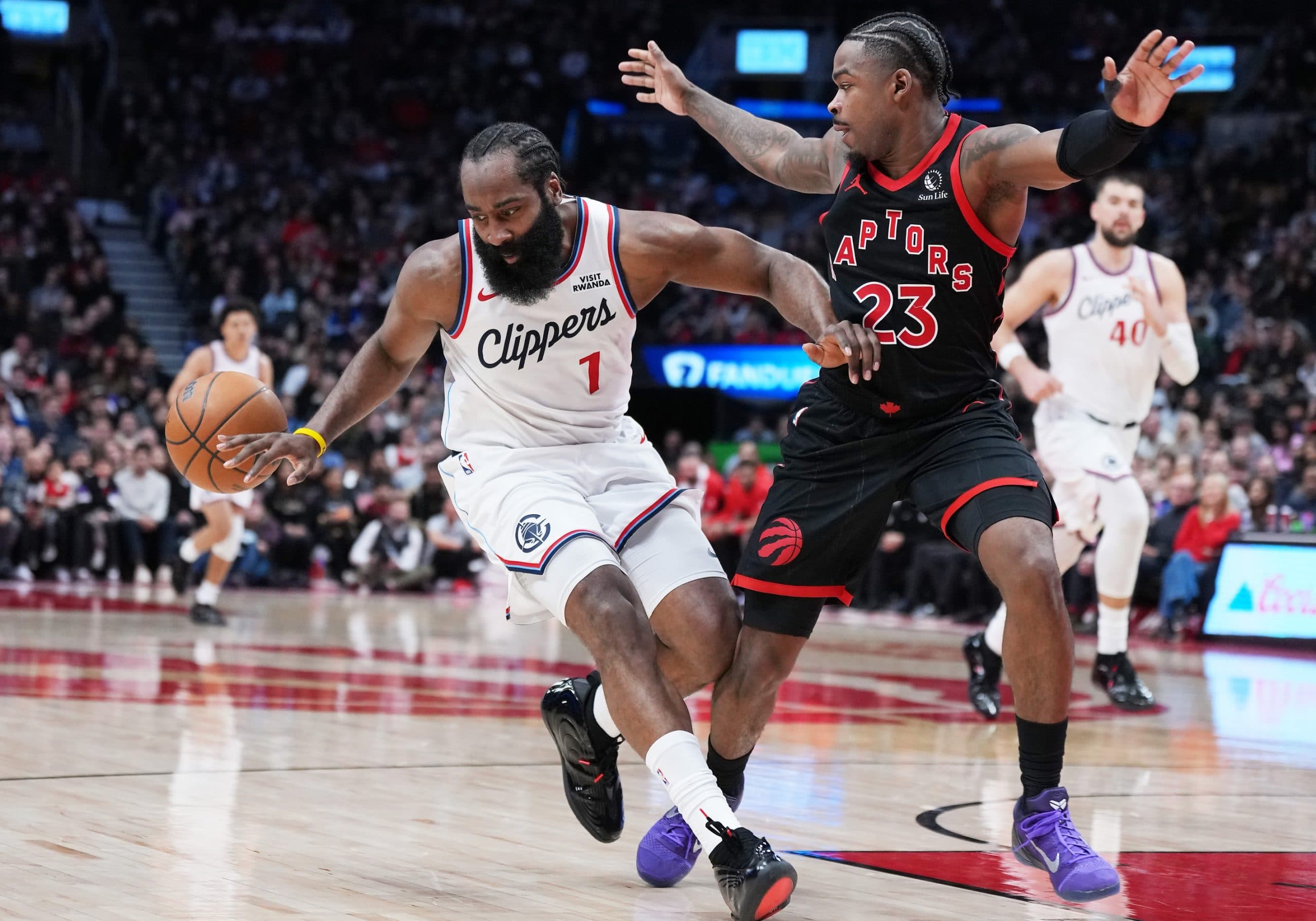 James Harden leads Clippers to 5th straight win against Raptors