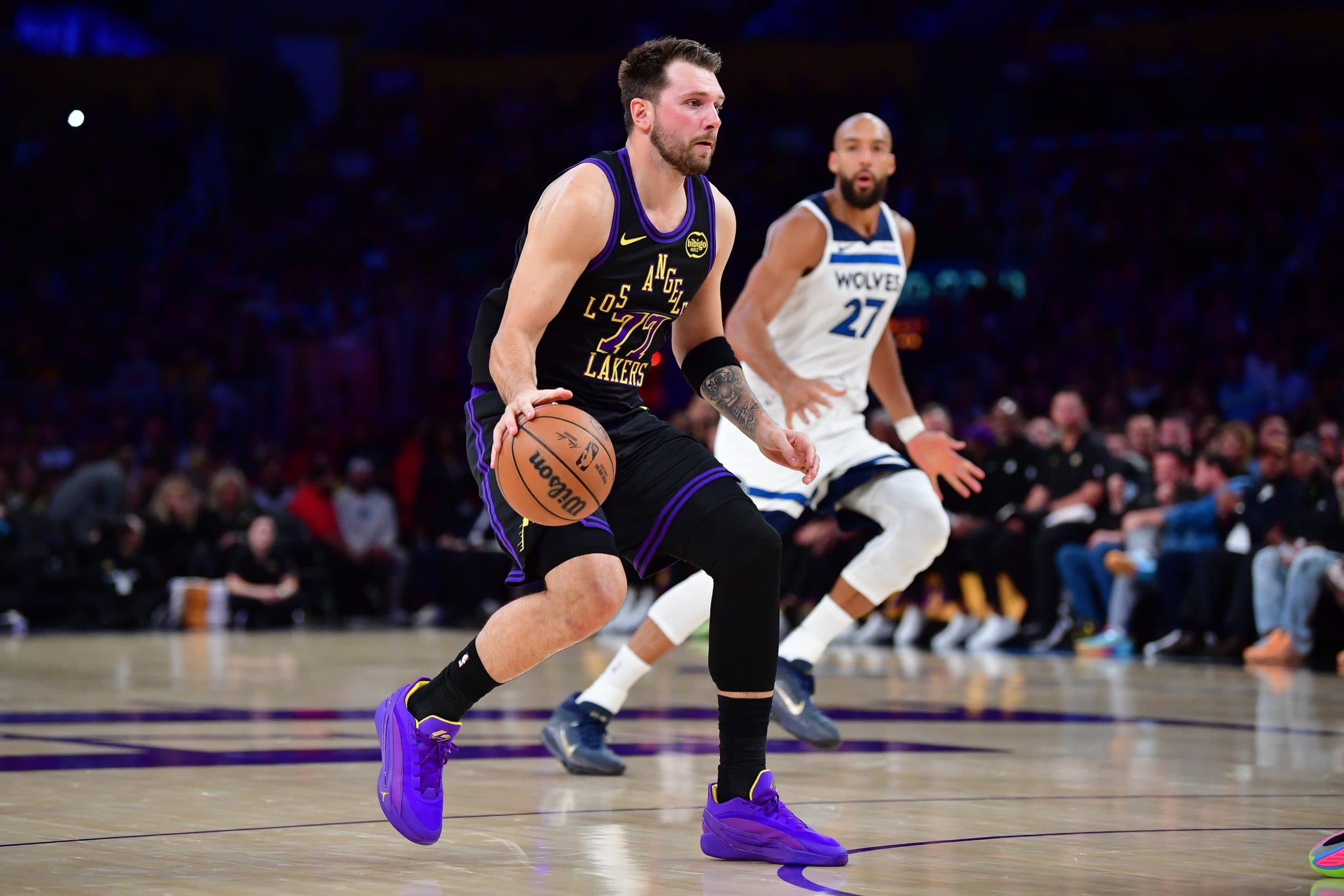 Luka Doncic records triple-double as Lakers close gap in standings against Timberwolves