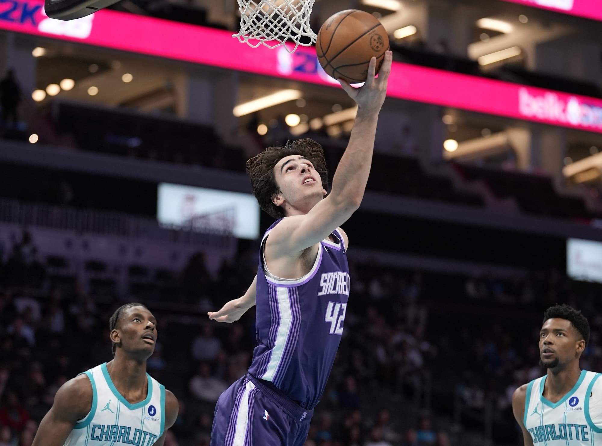 Ball and White lead Charlotte in a Historic three point Barage against Sacramento