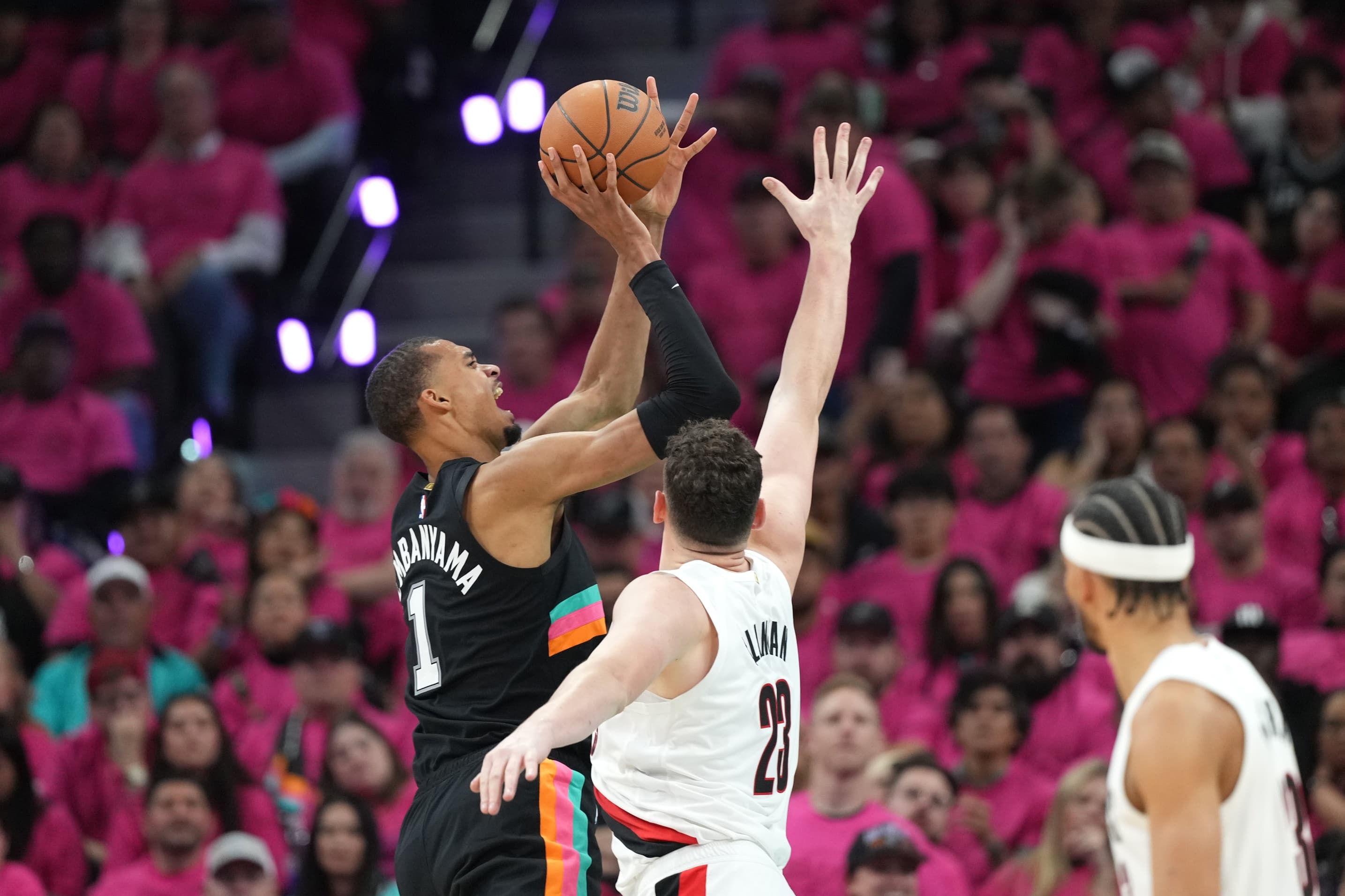 Wembanyama scores 35 points in historic playoff debut as Spurs dominate Trail Blazers in Game 1