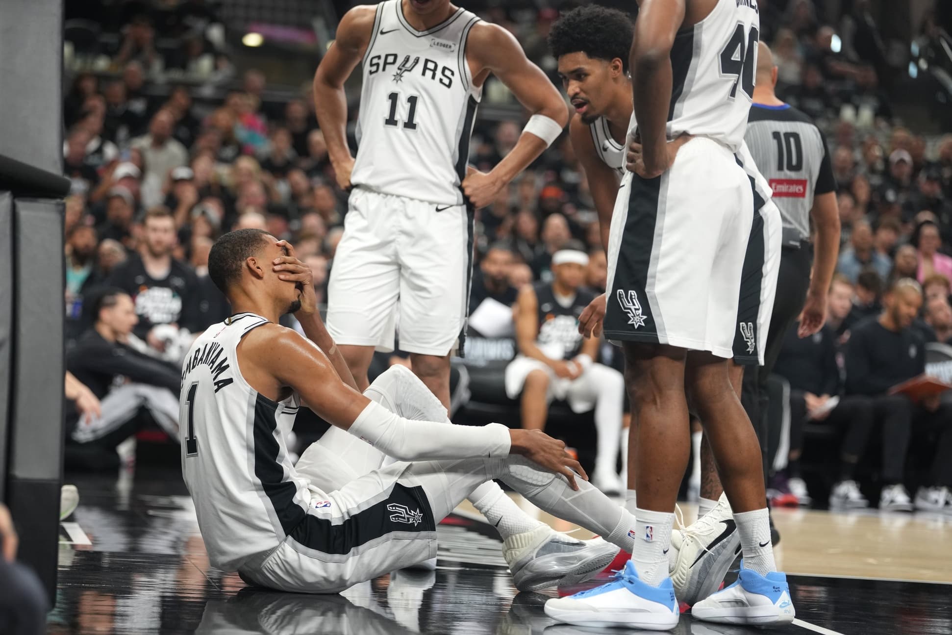 Victor Wembanyama enters concussion protocol after hard fall in Spurs’ playoff loss to Trail Blazers