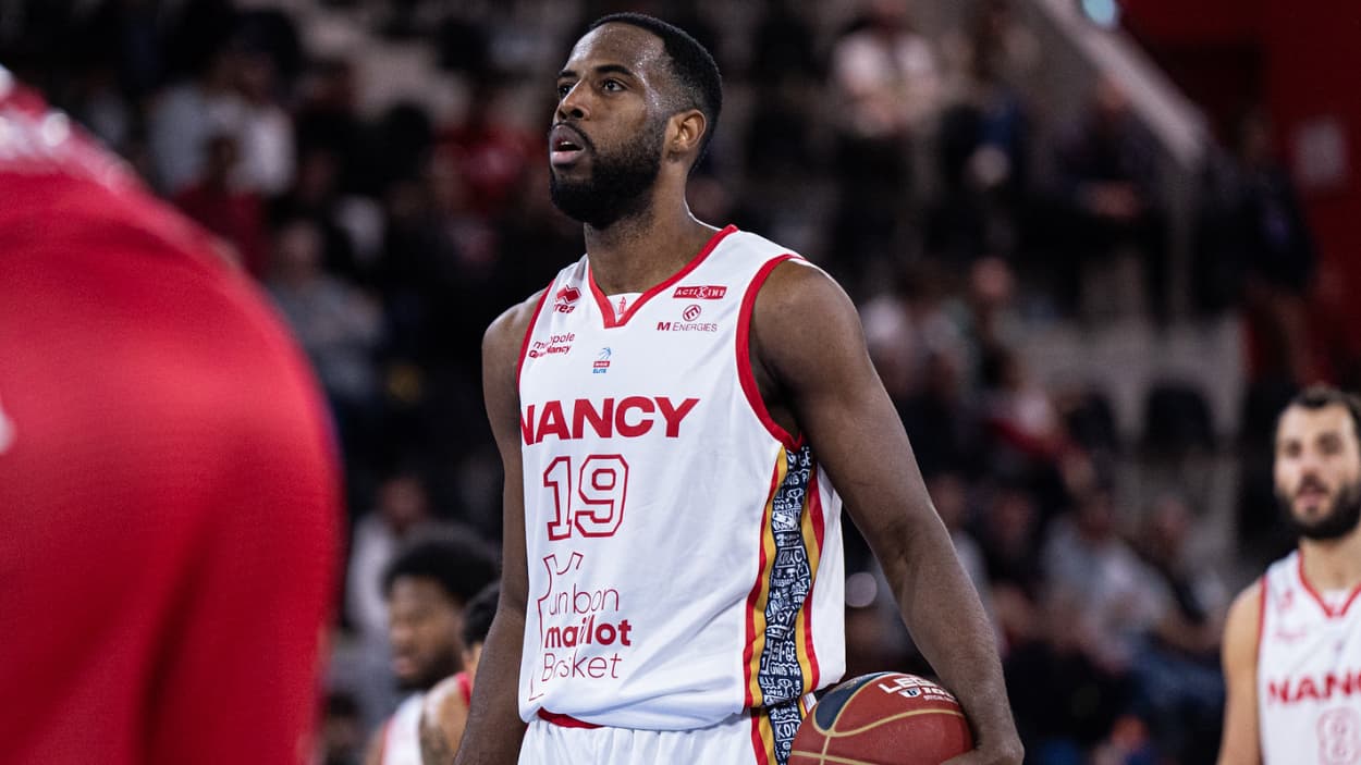 Bruno Cingala-Mata (Nancy) at the free throw line against Bourg-en-Bresse Bruno Cingala-Mata (Nancy) at the free throw line against Bourg-en-Bresse