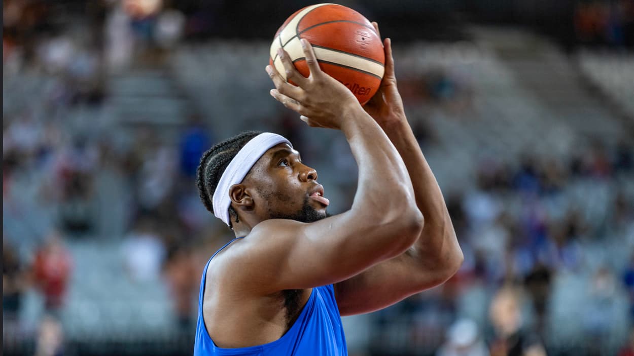 Guerschon Yabusele (France) warming up Guerschon Yabusele (France) warming up