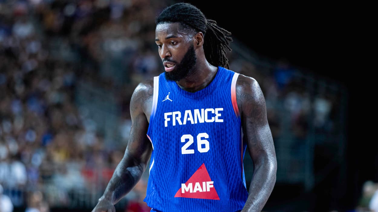 Mathias Lessort (France) against Germany Mathias Lessort (France) against Germany