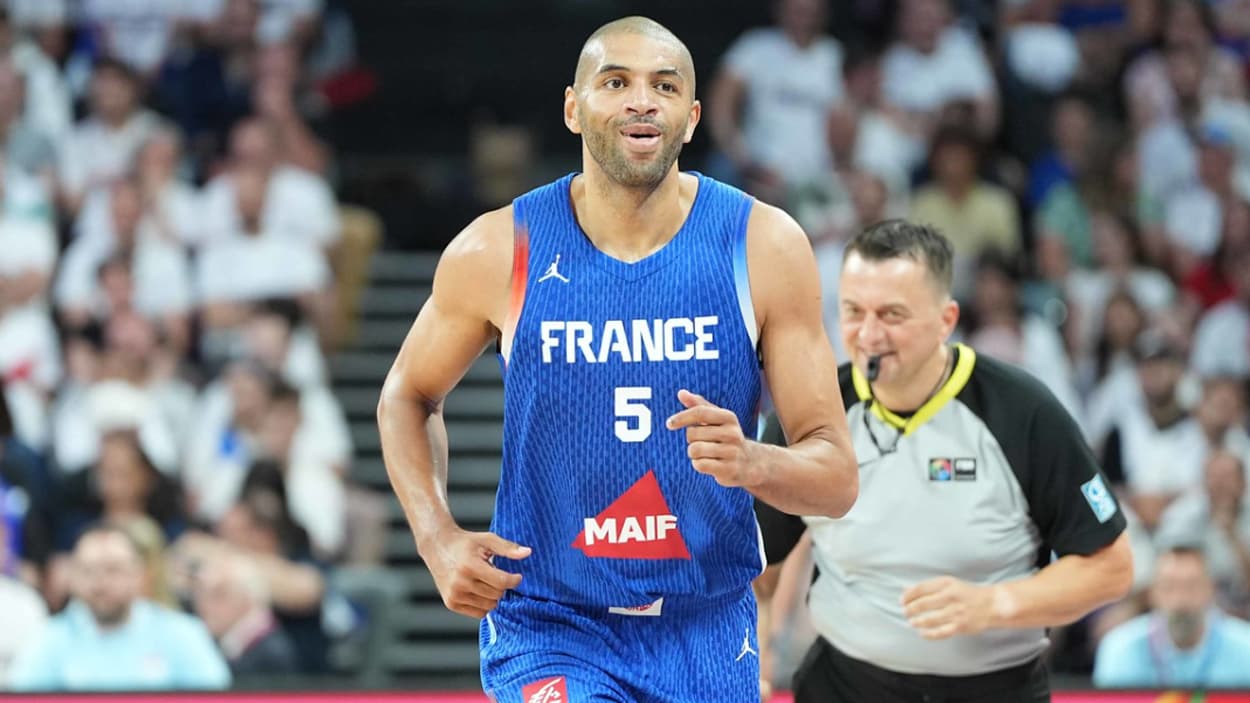 Nicolas Batum (France) against Serbia Nicolas Batum (France) against Serbia