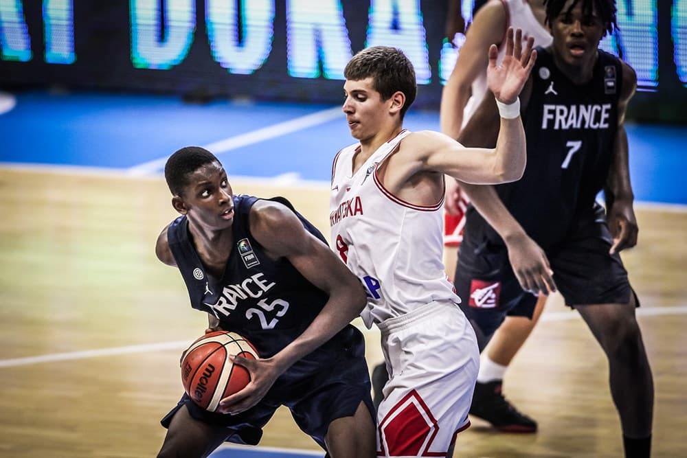 Roko Prkacin with Croatia in U16 in 2018, defending against French player Moussa Diabate Roko Prkacin with Croatia in U16 in 2018, defending against French player Moussa Diabate
