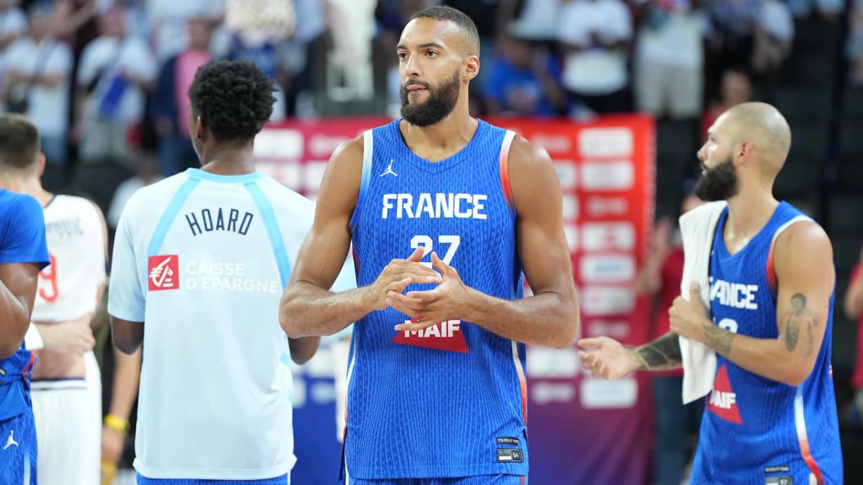 Rudy Gobert (France) against Serbia Rudy Gobert (France) against Serbia