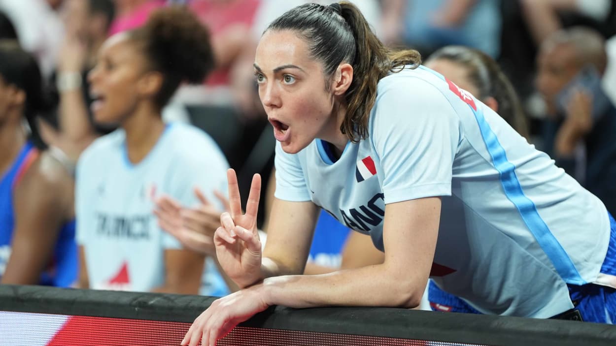 Sarah Michel-Boury on the French national team bench Sarah Michel-Boury on the French national team bench